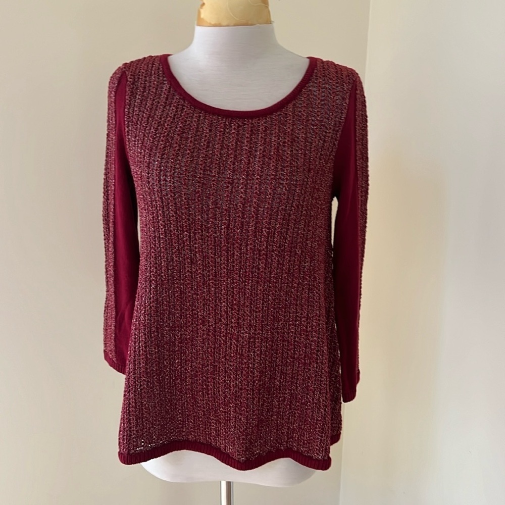 New! Lucky brand small shimmery knit long sleeve sweater top.
